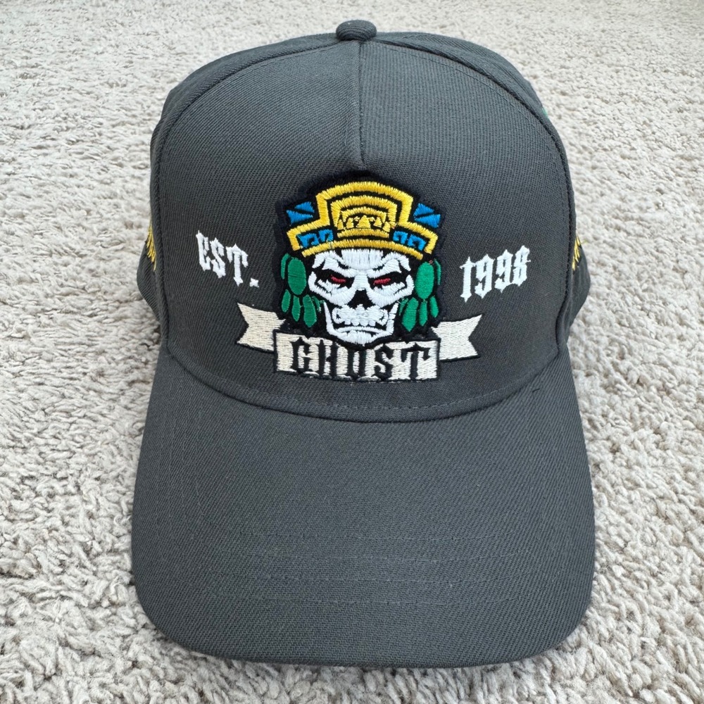 Ghost Est 1998 Hat Crowns Lidsx Guerrero Realeza Teoti Aztec Skull Gray Snapback
